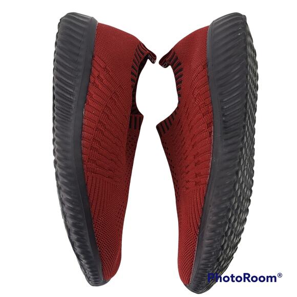 Tiosebon Maroon stretch knit slip on shoes, W38 - Picture 6 of 8